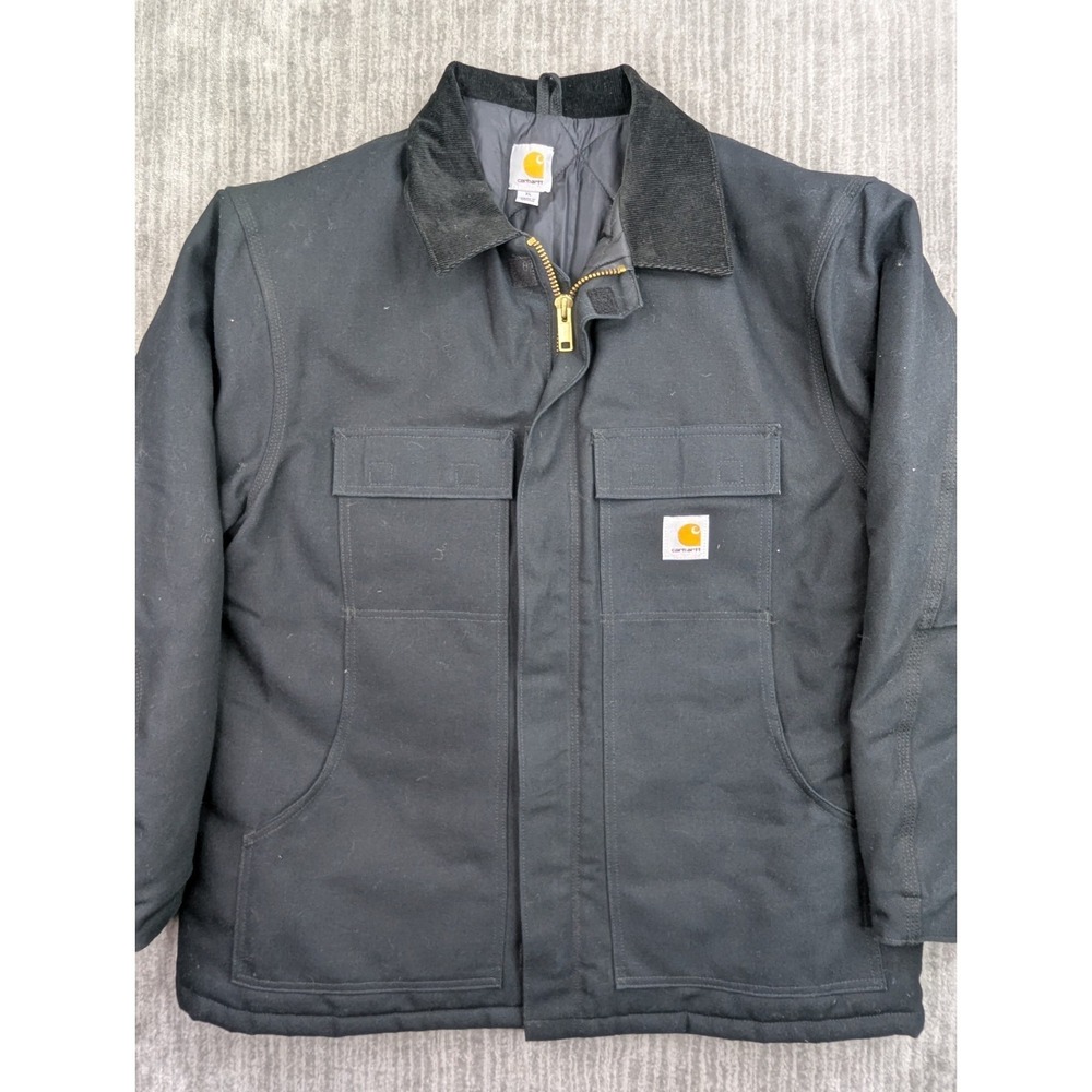 Vintage Carhartt C003 Black Duck Canvas Jacket Mens XL Quilt Lined Workwear